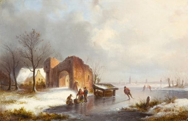 Bosch, Ernst, Eisvergnügen auf dem Fluss, 1884 © Dr. Axe-Stiftung Bonn Bosch, Ernst, Eisvergnügen auf dem Fluss, 1884 © Dr. Axe-Stiftung Bonn