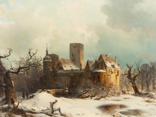 Hilgers_Carl, Burg in Winterlandschaft, 1871 © Dr. Axe-Stiftung Bonn Hilgers_Carl, Burg in Winterlandschaft, 1871 © Dr. Axe-Stiftung Bonn