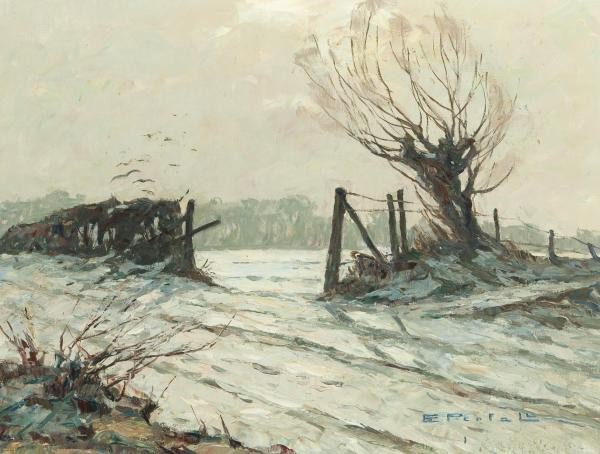 Perfall_Erich_von, Wintertag am Niederrhein, o. J. © Dr. Axe-Stiftung Bonn Perfall_Erich_von, Wintertag am Niederrhein, o. J. © Dr. Axe-Stiftung Bonn