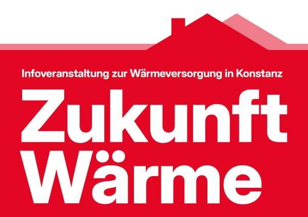 Weißt Schrift auf rotem Grund: "Zukunft Wärme"