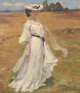 Robert Weise, Frau in Bodenseelandschaft, 1904, Städtische Wessenberg-Galerie Konstanzitz