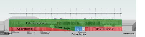 Grundriss mit farblich eingezeichneten Flächen