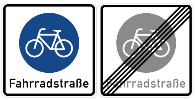 Fahrradstraßenschilder
