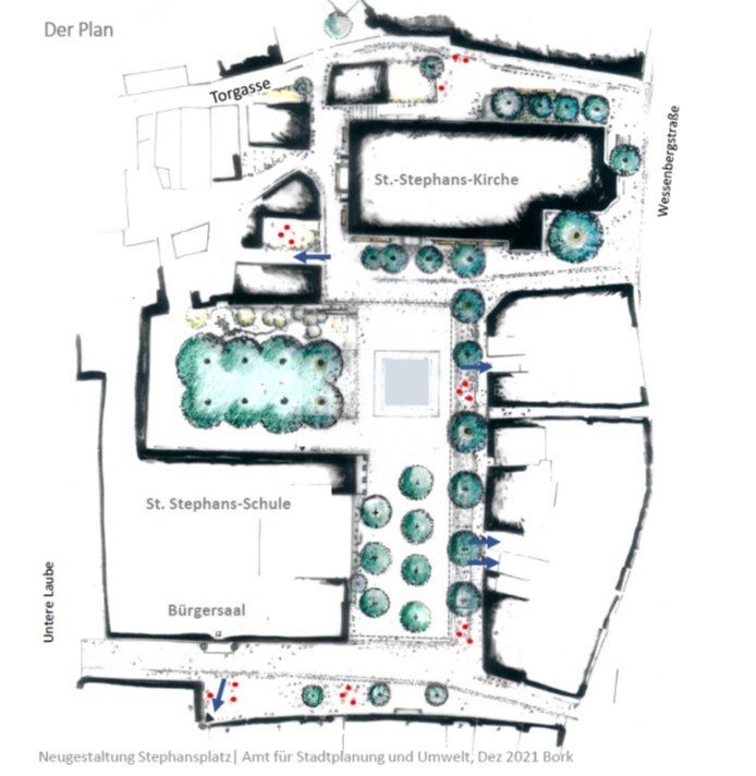 Planungsskizze zur Neugestaltung des Stephansplatzes