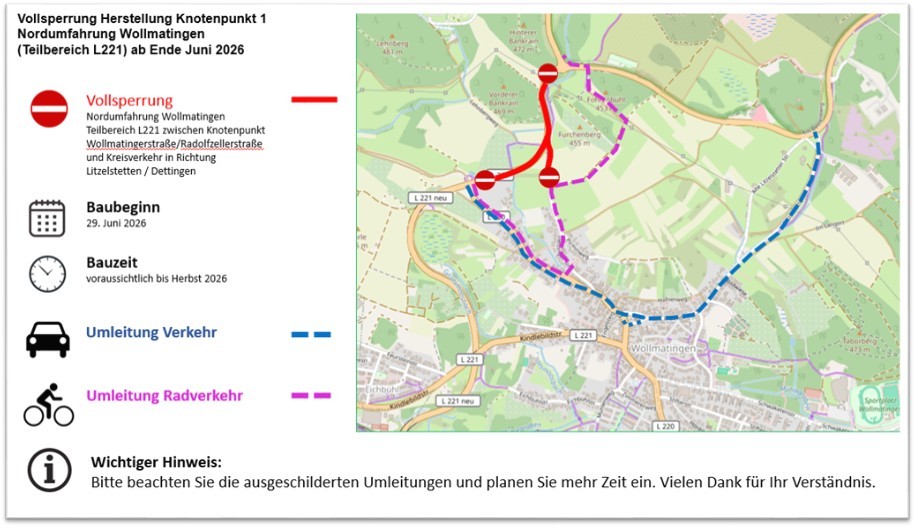 Karte von der Umleitung