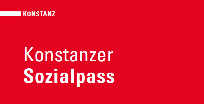 Text Konstanzer Sozialpass auf rotem Hintergrund